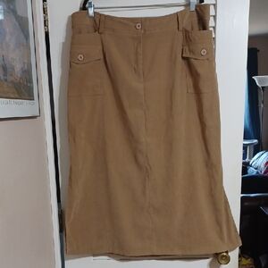 Tracy Evans Limited Women's Camel  23W Full Length, Double Side Slit Cargo Skirt
